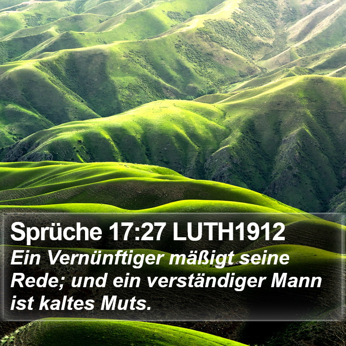 Sprüche 17:27 LUTH1912 Bible Study