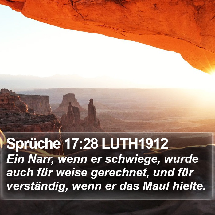 Sprüche 17:28 LUTH1912 Bible Study