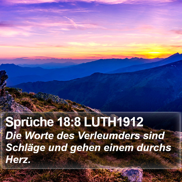 Sprüche 18:8 LUTH1912 Bible Study