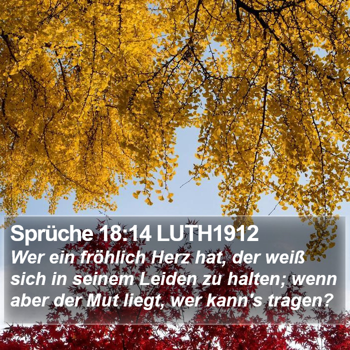 Sprüche 18:14 LUTH1912 Bible Study