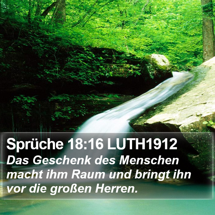 Sprüche 18:16 LUTH1912 Bible Study