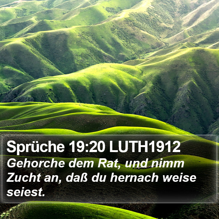 Sprüche 19:20 LUTH1912 Bible Study