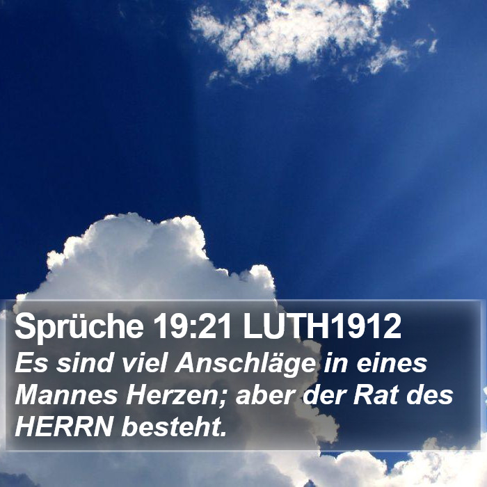 Sprüche 19:21 LUTH1912 Bible Study