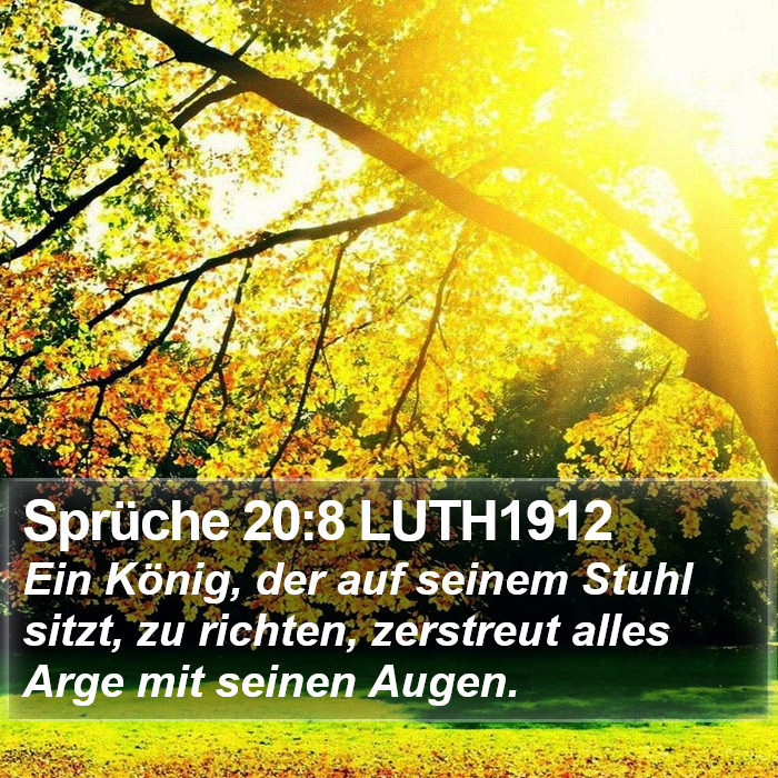 Sprüche 20:8 LUTH1912 Bible Study