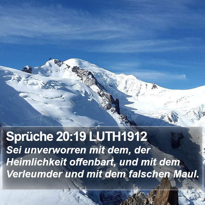 Sprüche 20:19 LUTH1912 Bible Study