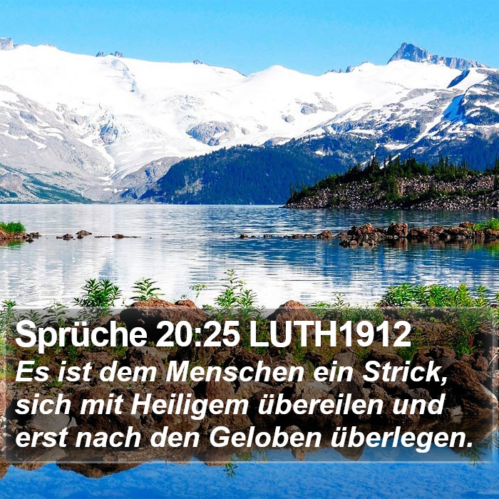 Sprüche 20:25 LUTH1912 Bible Study