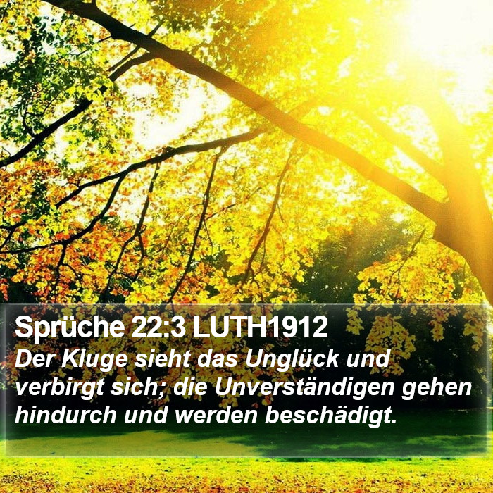 Sprüche 22:3 LUTH1912 Bible Study