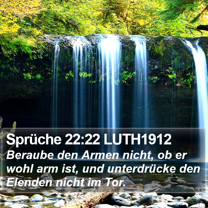 Sprüche 22:22 LUTH1912 Bible Study