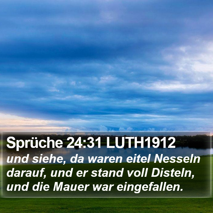 Sprüche 24:31 LUTH1912 Bible Study