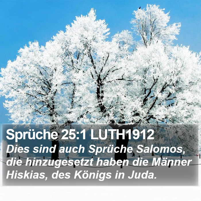 Sprüche 25:1 LUTH1912 Bible Study