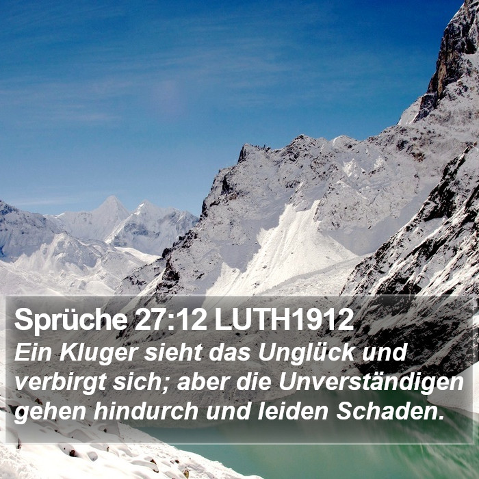 Sprüche 27:12 LUTH1912 Bible Study