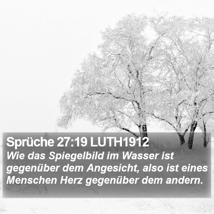 Sprüche 27:19 LUTH1912 Bible Study