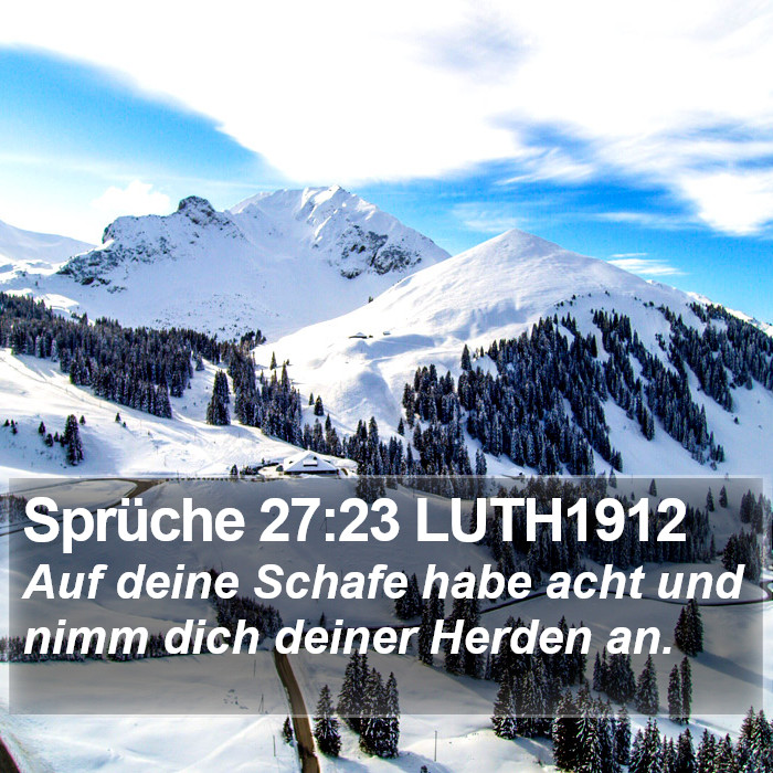 Sprüche 27:23 LUTH1912 Bible Study