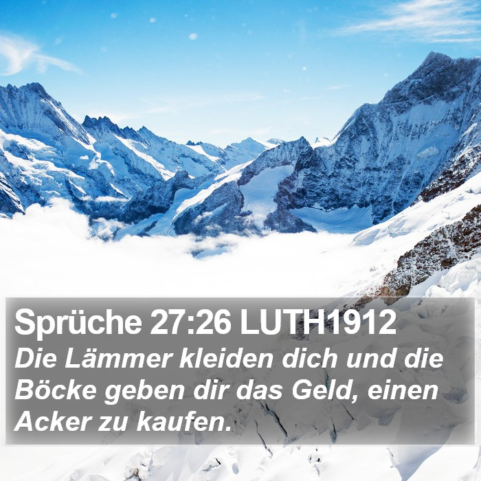 Sprüche 27:26 LUTH1912 Bible Study