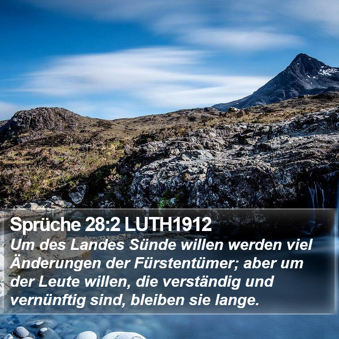 Sprüche 28:2 LUTH1912 Bible Study