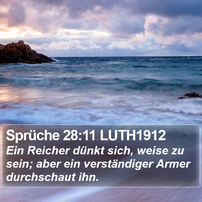 Sprüche 28:11 LUTH1912 Bible Study