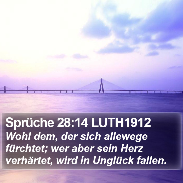 Sprüche 28:14 LUTH1912 Bible Study