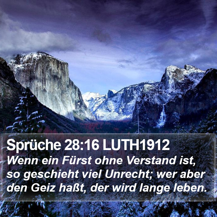 Sprüche 28:16 LUTH1912 Bible Study