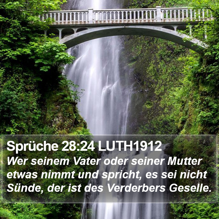 Sprüche 28:24 LUTH1912 Bible Study