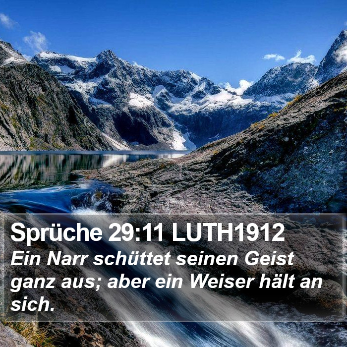 Sprüche 29:11 LUTH1912 Bible Study