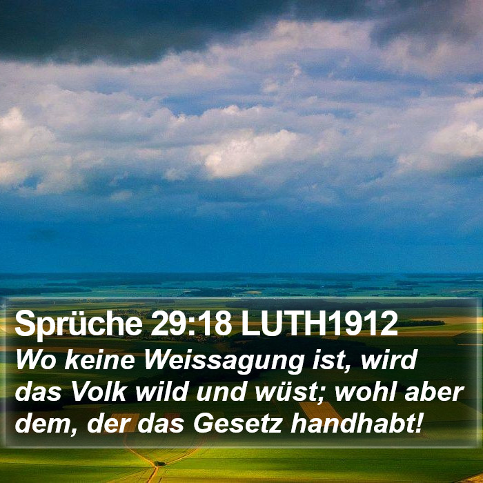 Sprüche 29:18 LUTH1912 Bible Study