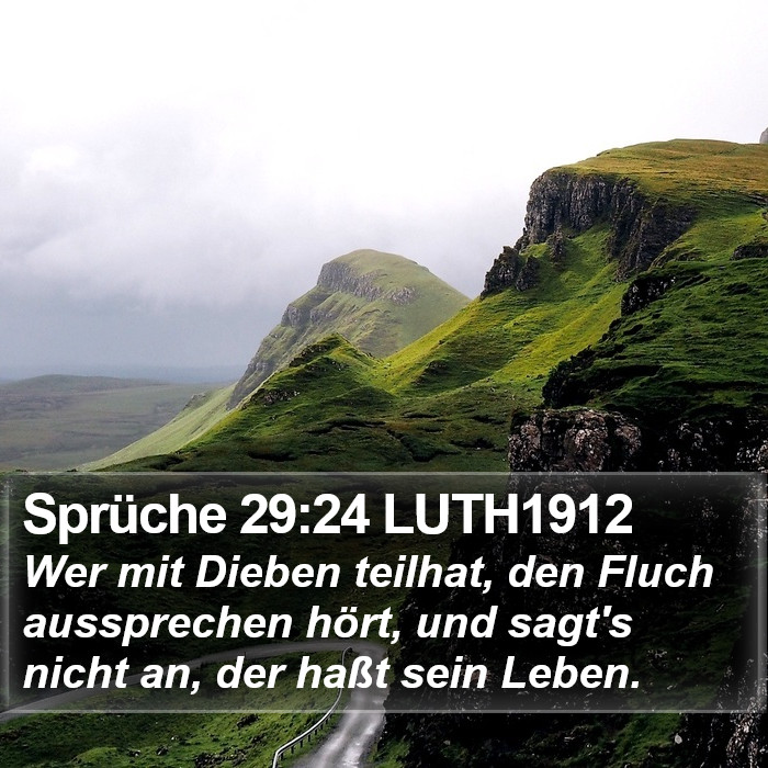 Sprüche 29:24 LUTH1912 Bible Study