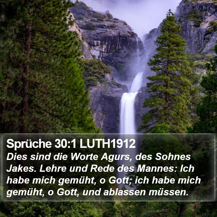 Sprüche 30:1 LUTH1912 Bible Study