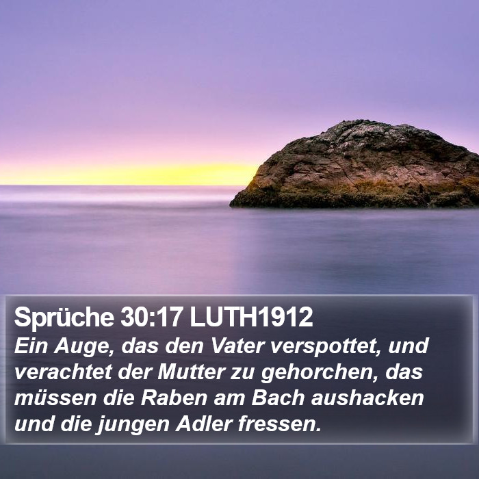 Sprüche 30:17 LUTH1912 Bible Study