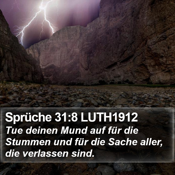 Sprüche 31:8 LUTH1912 Bible Study