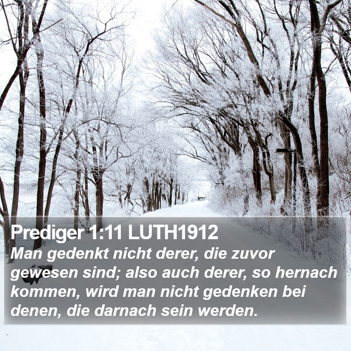 Prediger 1:11 LUTH1912 Bible Study