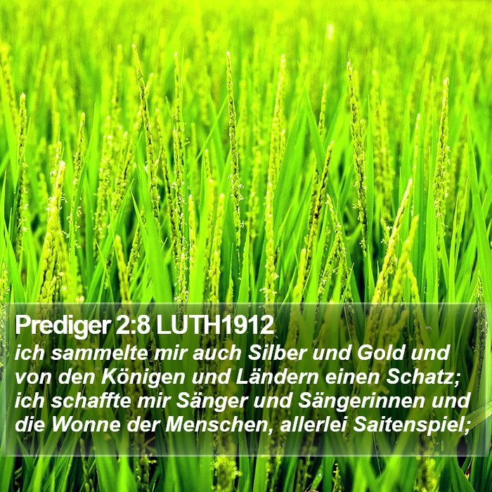 Prediger 2:8 LUTH1912 Bible Study