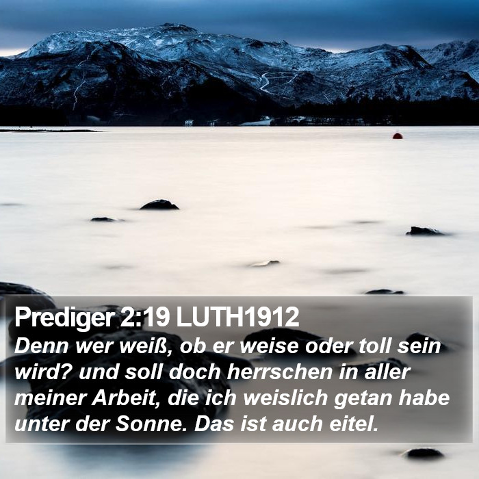 Prediger 2:19 LUTH1912 Bible Study