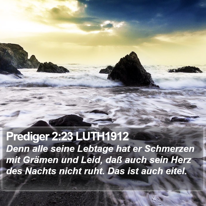 Prediger 2:23 LUTH1912 Bible Study