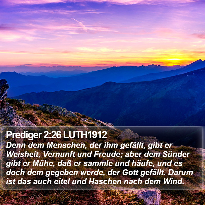 Prediger 2:26 LUTH1912 Bible Study
