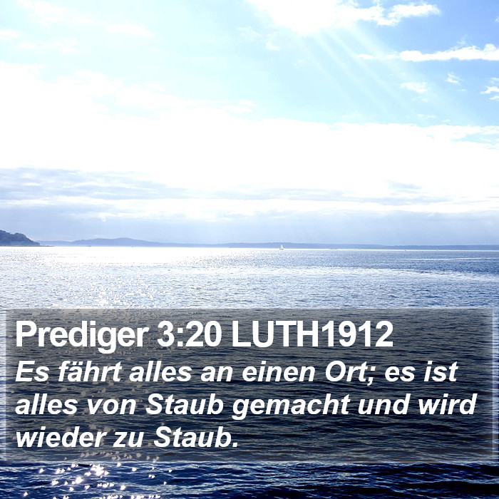Prediger 3:20 LUTH1912 Bible Study