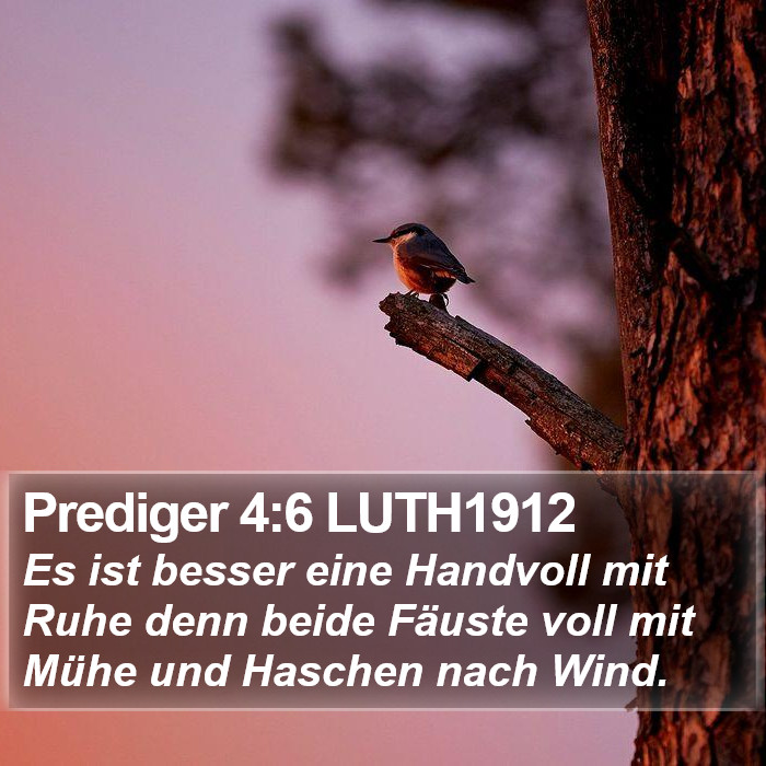 Prediger 4:6 LUTH1912 Bible Study