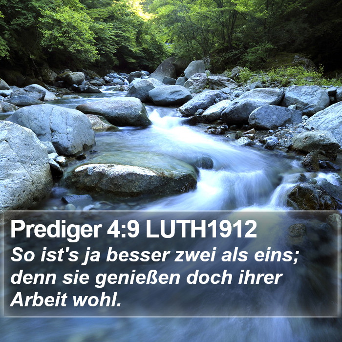 Prediger 4:9 LUTH1912 Bible Study