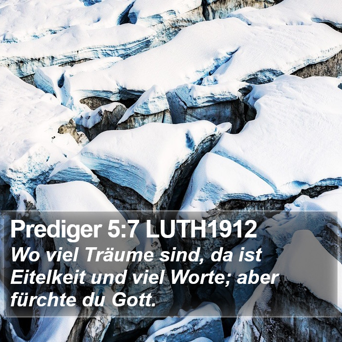 Prediger 5:7 LUTH1912 Bible Study