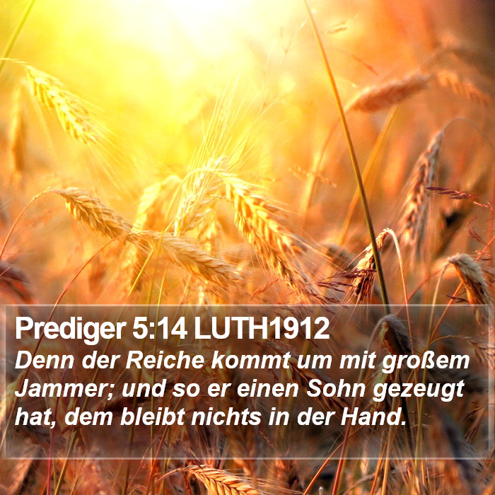 Prediger 5:14 LUTH1912 Bible Study