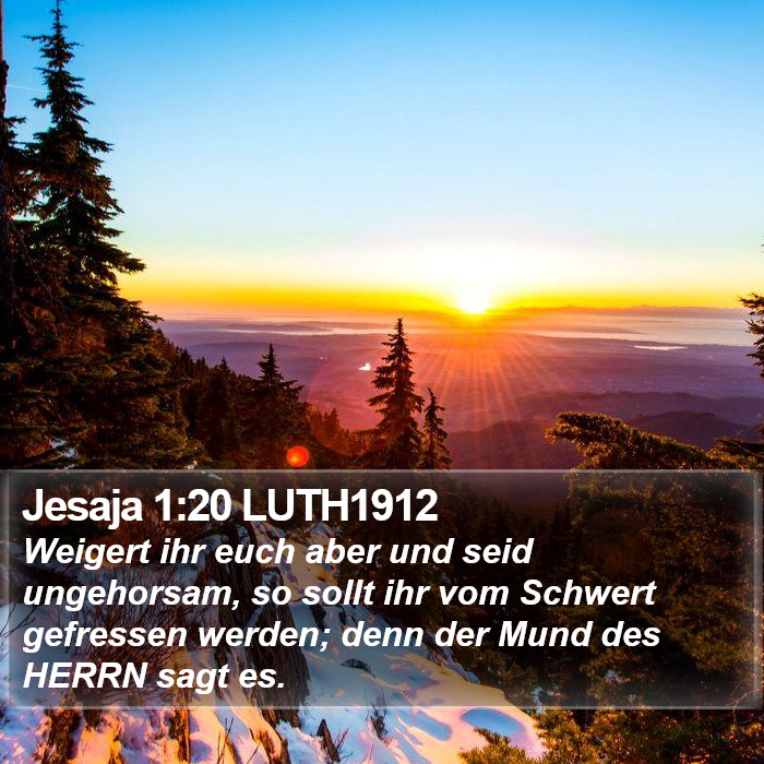 Jesaja 1:20 LUTH1912 Bible Study