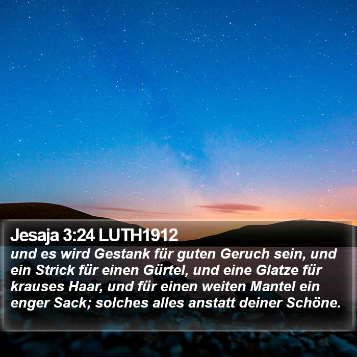 Jesaja 3:24 LUTH1912 Bible Study