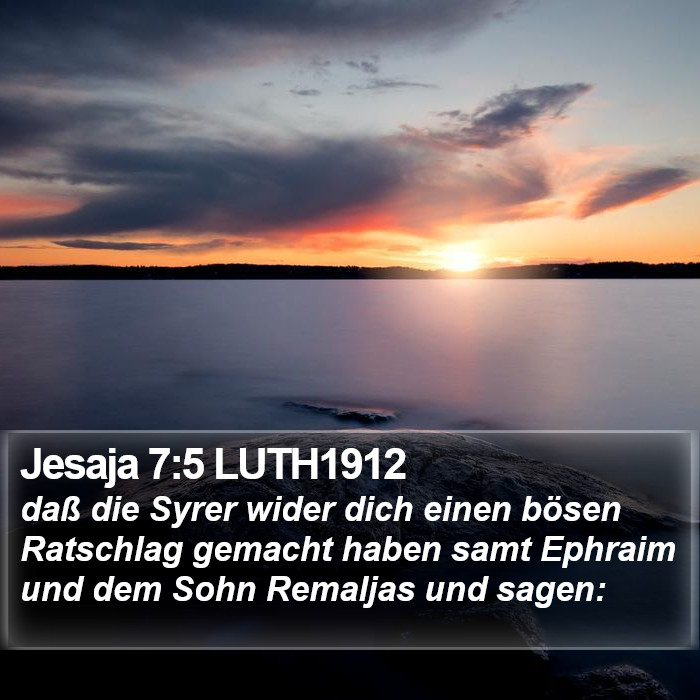 Jesaja 7:5 LUTH1912 Bible Study