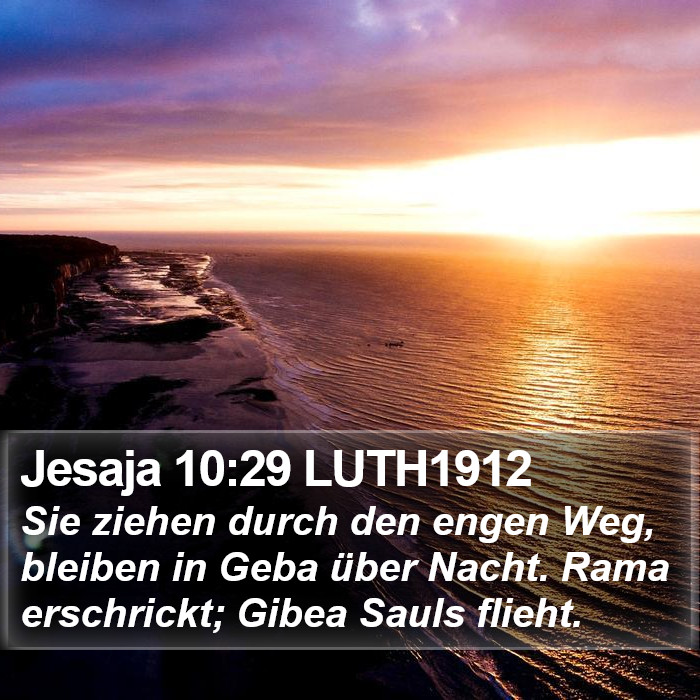 Jesaja 10:29 LUTH1912 Bible Study