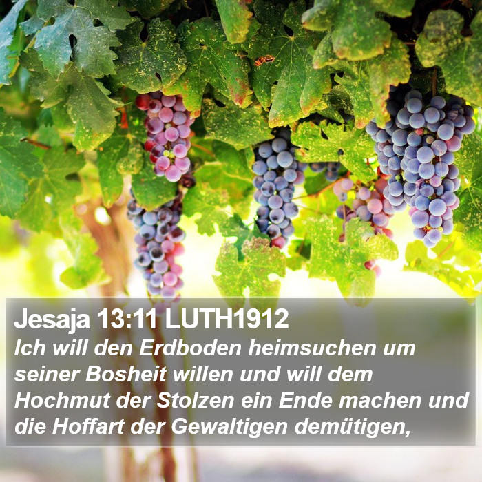Jesaja 13:11 LUTH1912 Bible Study