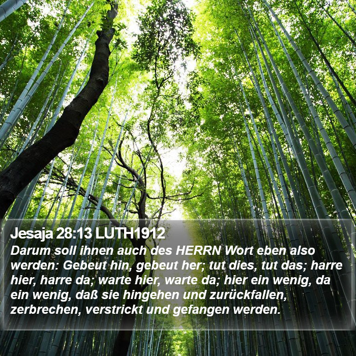 Jesaja 28:13 LUTH1912 Bible Study