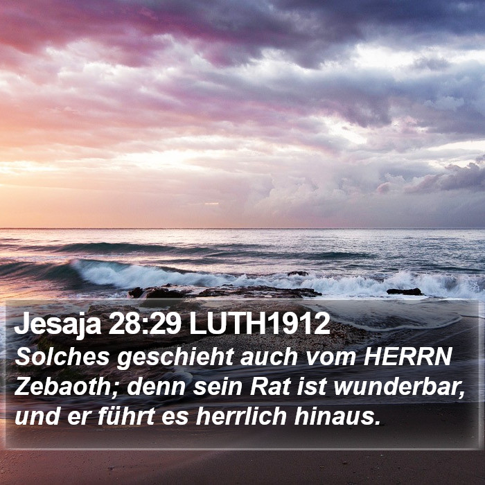 Jesaja 28:29 LUTH1912 Bible Study