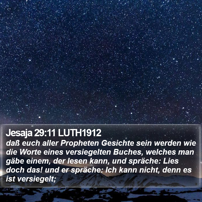 Jesaja 29:11 LUTH1912 Bible Study
