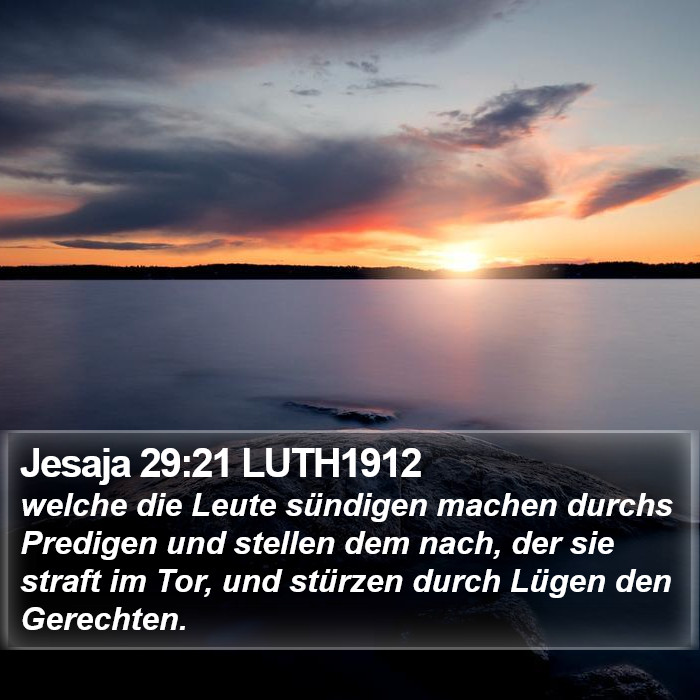 Jesaja 29:21 LUTH1912 Bible Study