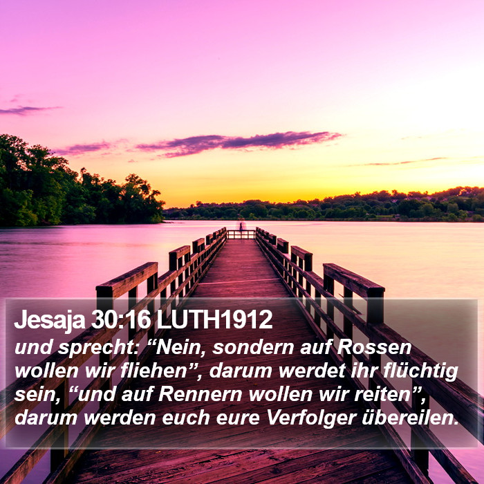 Jesaja 30:16 LUTH1912 Bible Study