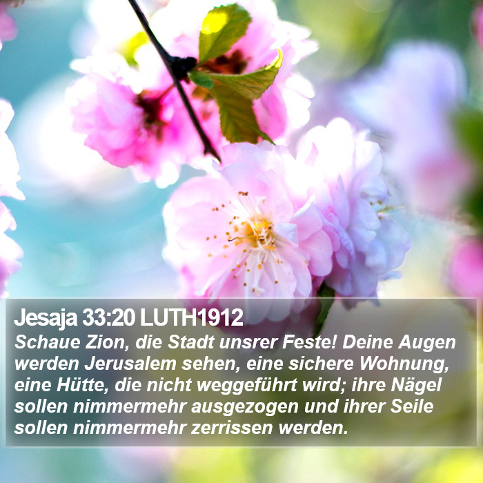 Jesaja 33:20 LUTH1912 Bible Study
